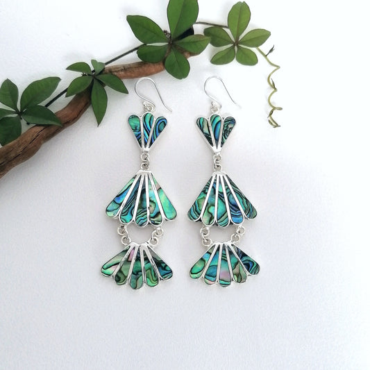 Art Deco Venus Goddess Earrings - Abalone Shell