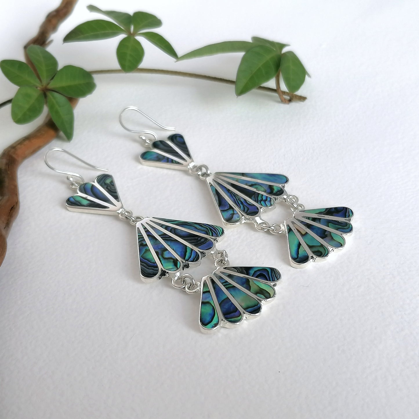 Art Deco Venus Goddess Earrings - Abalone Shell