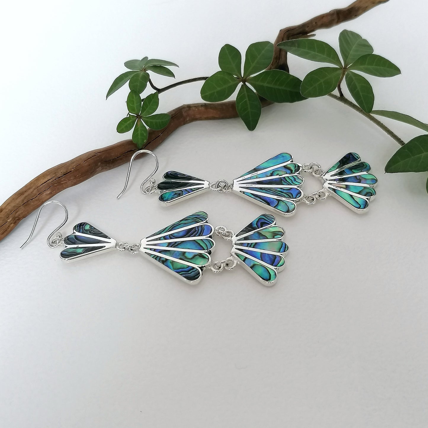 Art Deco Venus Goddess Earrings - Abalone Shell
