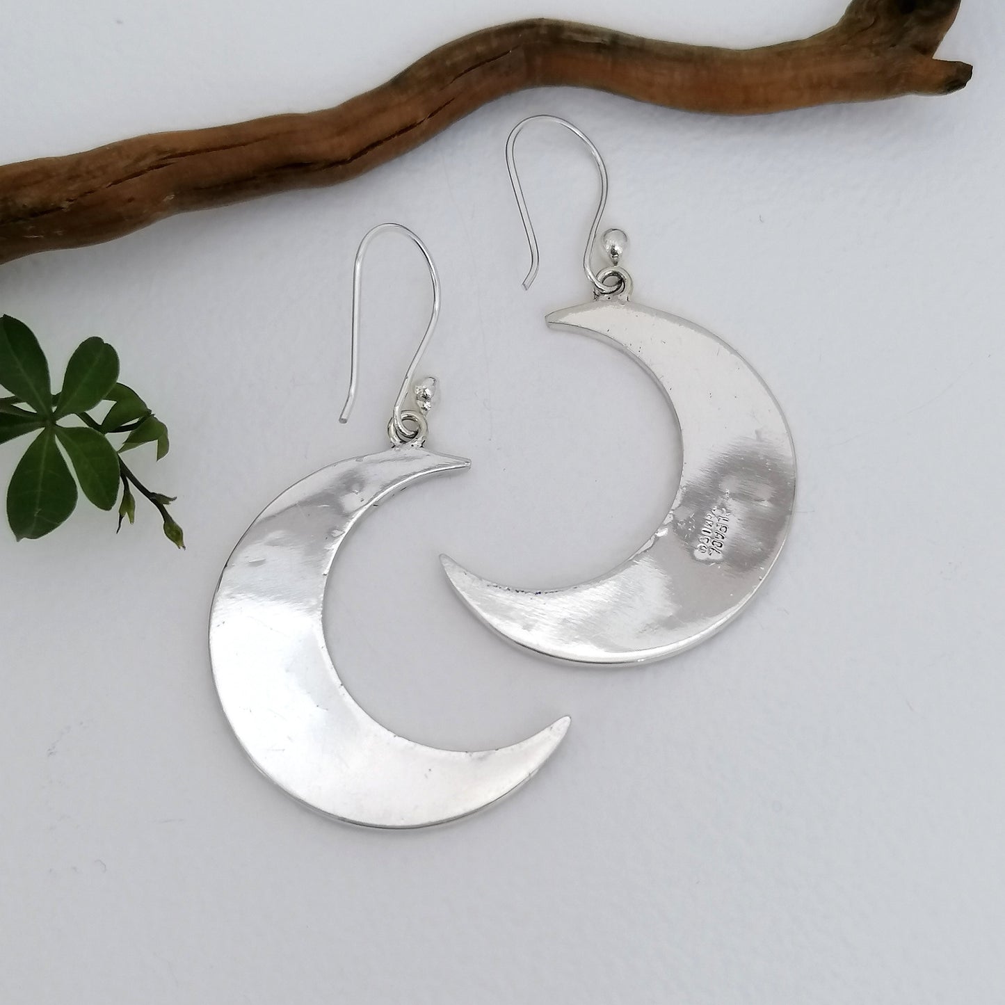 Abalone Crescent Moon Earrings