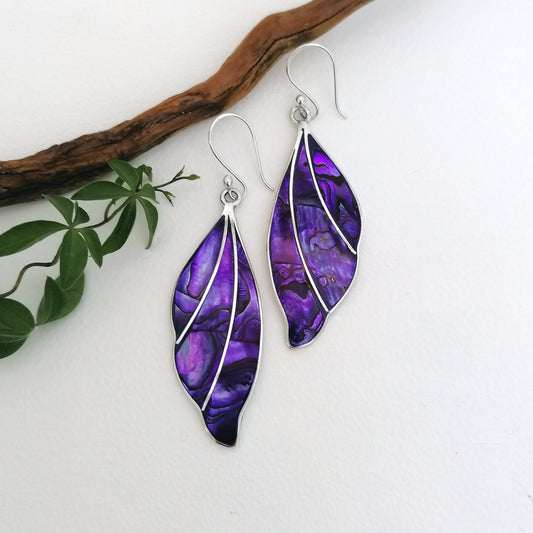 Purple Goddess Earrings - Abalone Shell