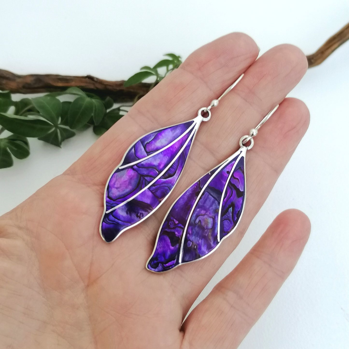 Purple Goddess Earrings - Abalone Shell