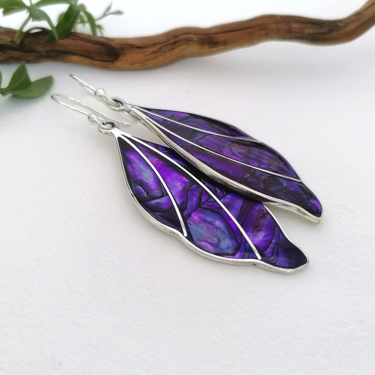 Purple Goddess Earrings - Abalone Shell