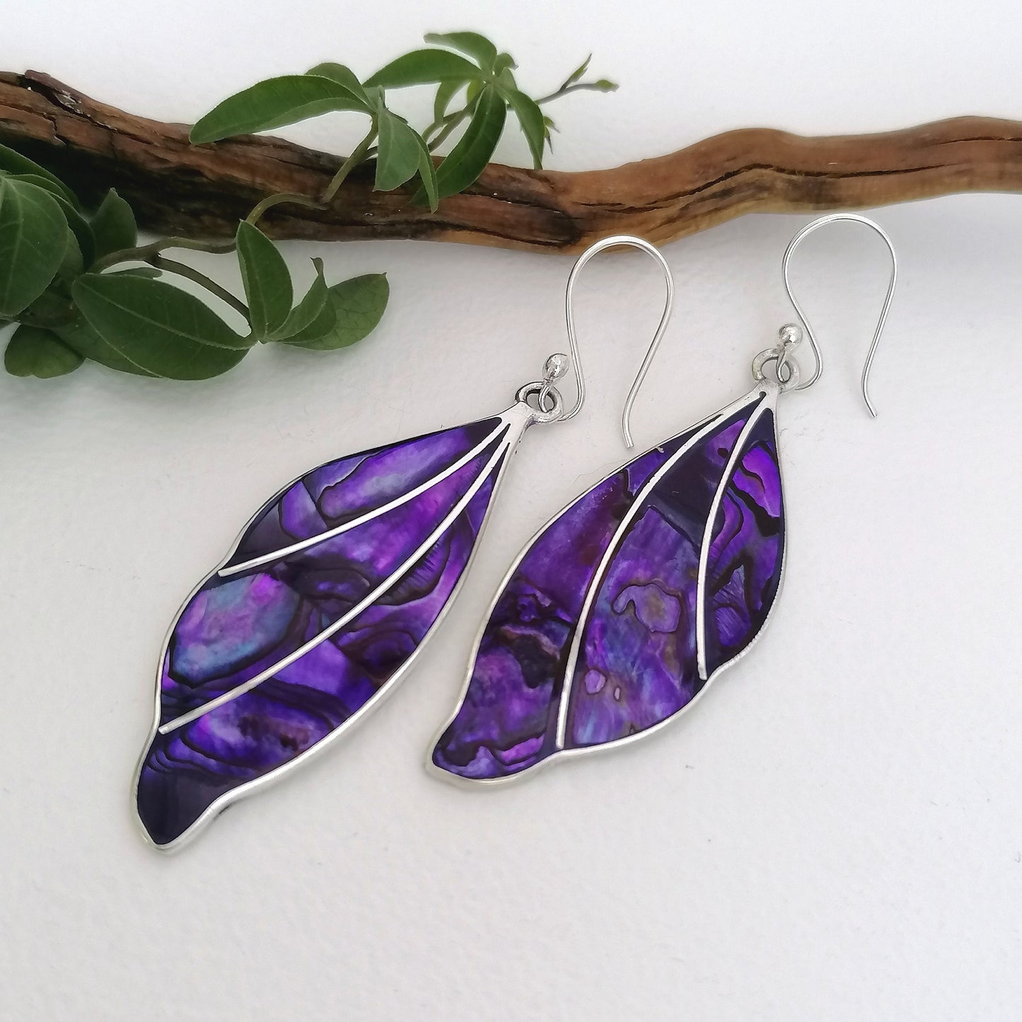 Purple Goddess Earrings - Abalone Shell