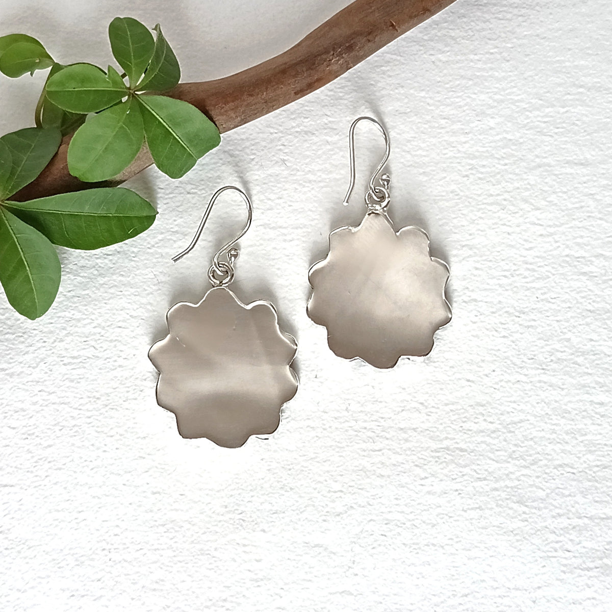 Boho Flower Earrings - Handcrafted Enamel Inlay