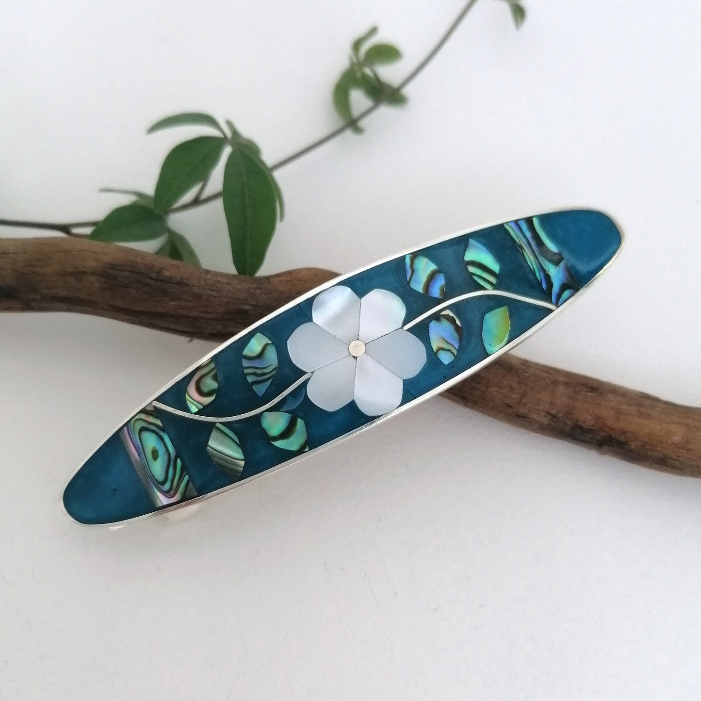 Mother of Pearl Flower Barrette