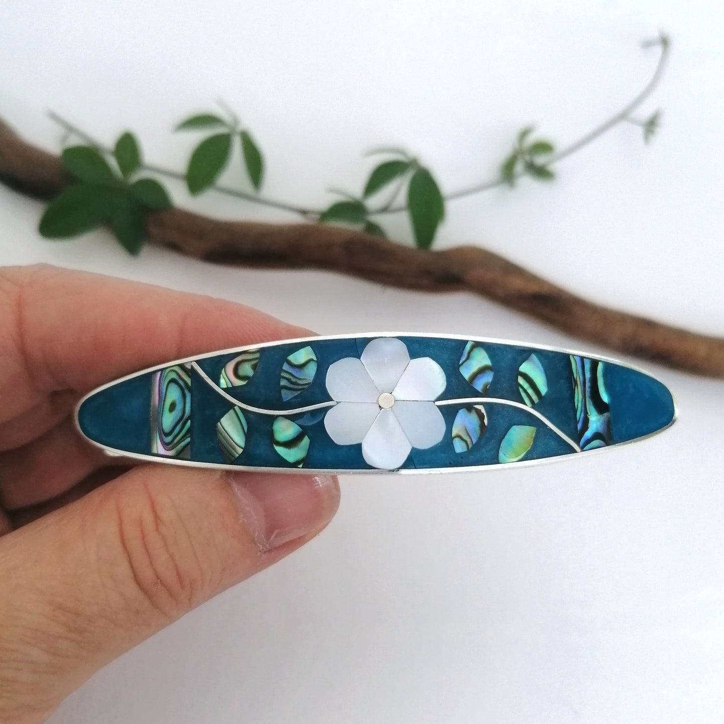 Mother of Pearl Flower Barrette