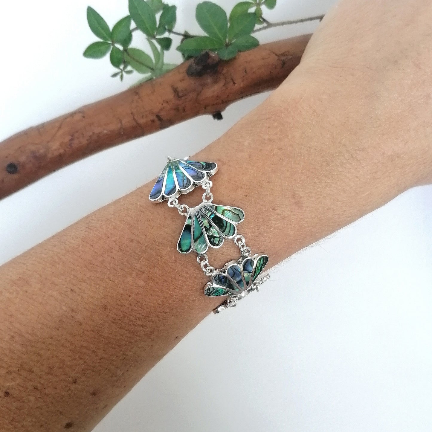 Art Deco Venus Goddess Bracelet - Abalone Shell Inlay