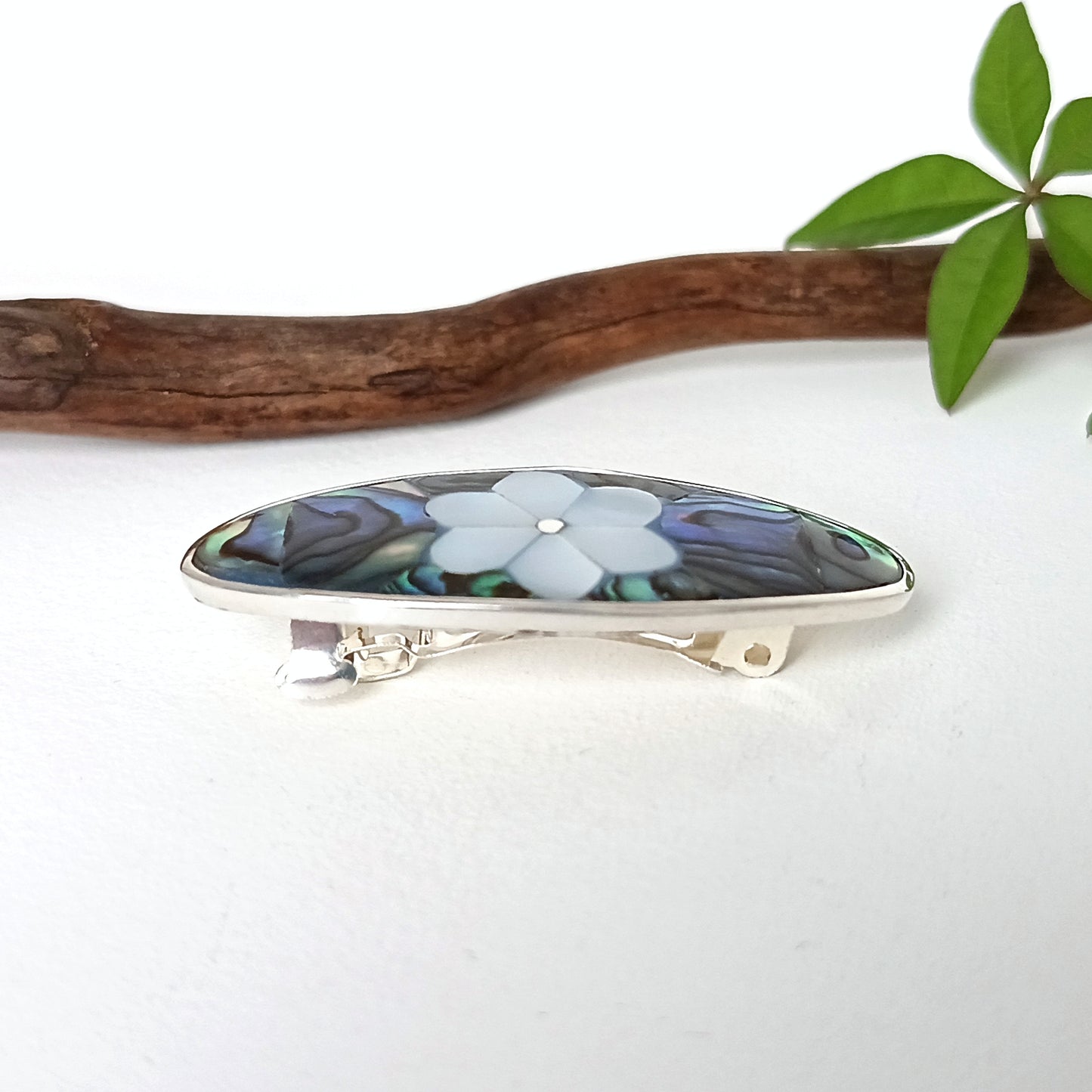 Mother of Pearl & Abalone Mini Hair Barrette