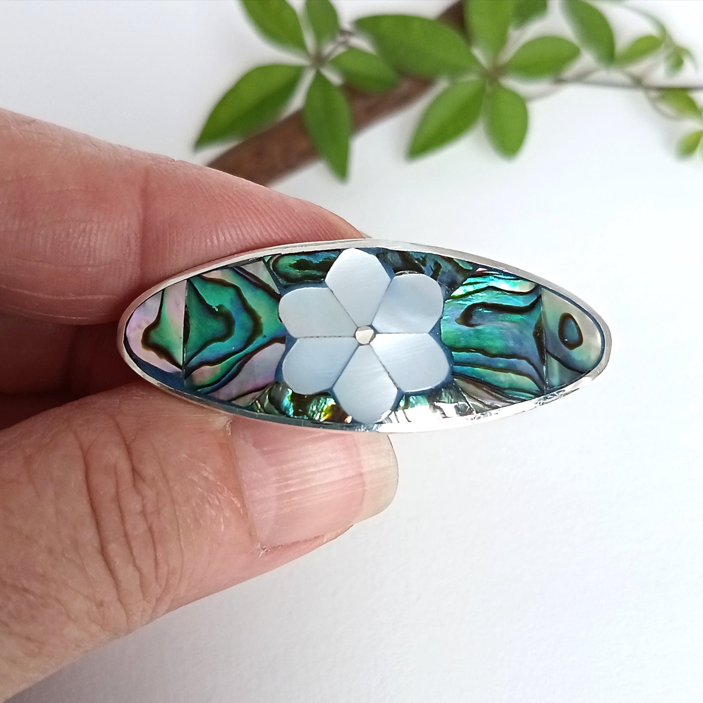 Mother of Pearl & Abalone Mini Hair Barrette