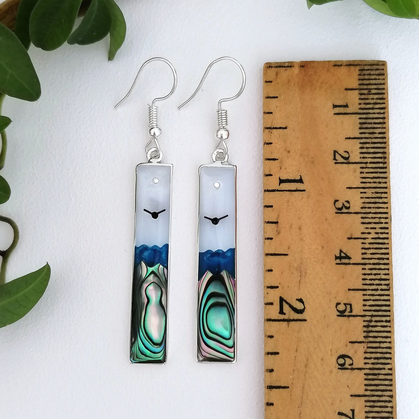 Beach Landscape Shell Inlay Earrings