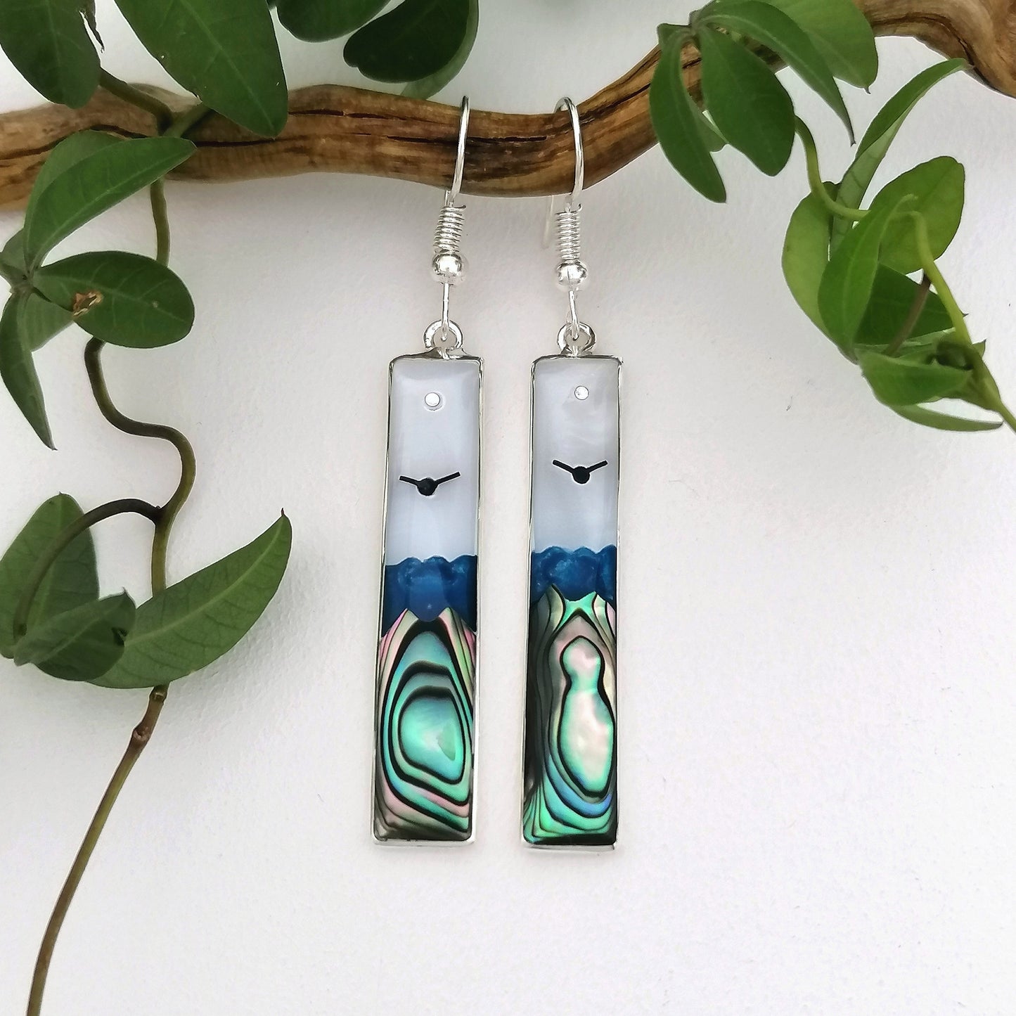 Beach Landscape Shell Inlay Earrings
